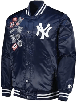 NY Yankees Patch Satin Jacket