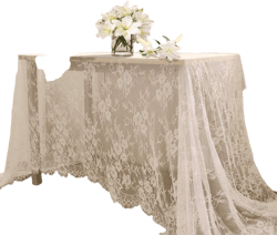 Lace Tablecloth White Wedding Tablecloths 60x120 Inch Vintage Rustic Farmhouse Table Fabric for Romantic Wedding Table Decorations 120" x 60" (1Pc Rectangular) Chic White