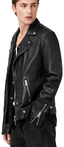 AllSaints Men's Milo Leather Biker Jacket