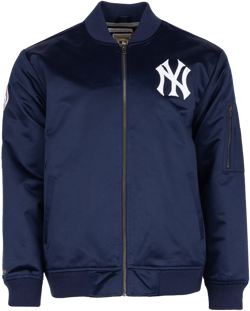 Mitchell & Ness Men's New York Yankees Vintage Logo Lightweight Satin Bomber Jacket