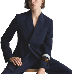 Quince Women's Stretch Crepe Double-Breasted Blazer