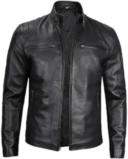 FJackets Men's Cafe Racer Leather Jacket