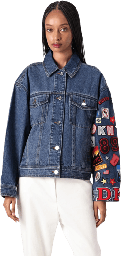 DKNY Women's Patchwork Denim Jacket
