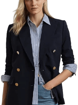 Lauren Women's Ralph Lauren Double-Breasted Wool Crepe Blazer