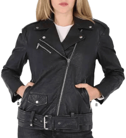 MICHAEL Michael Kors Crinkled Leather Moto Jacket