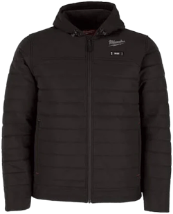 Milwaukee Men's M12 12V Lithium-Ion Cordless AXIS Black Heated Jacket Kit w 3.0 Ah Battery and Power Source w/ App Control