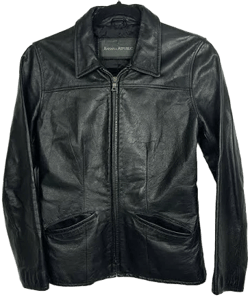 Banana Republic Leather Fitted Full Zip Jacket