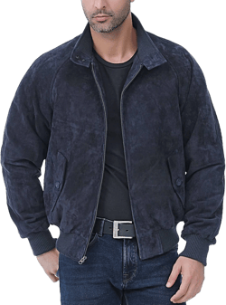 Landing Leathers Men's WWII Suede Leather Bomber Jacket