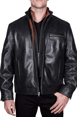 Missani Le Collezioni Leather Dickey Jacket