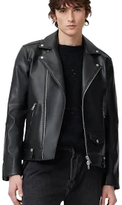 Allsaints Men's Milo Desserto Cactus Leather Biker Jacket