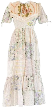 Sugar Cream Vintage Women's Re-Design Upcycled Floral Maxi Dress