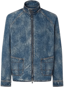 Ferrari Men's Needled and Washed Denim Jacket
