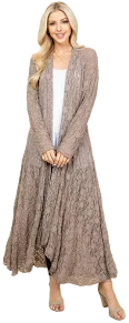 Women's Boho Lace Pucker Duster