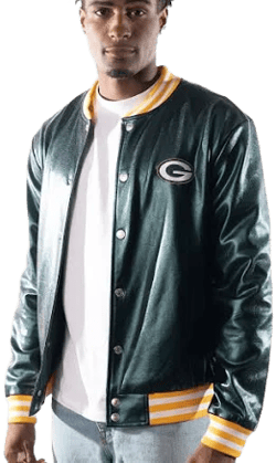 Bay Packers Metallic Bomber Jacket