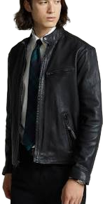 Polo Ralph Lauren Men's Cafe Racer Lambskin Leather Jacket