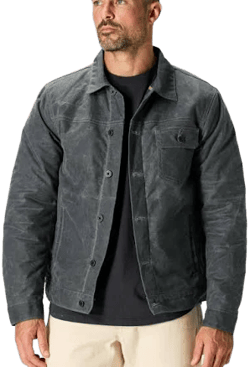 Flint and Tinder Men's Wool-Lined Waxed Trucker Jacket