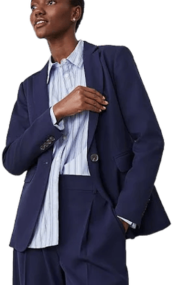 Ann Taylor Women's Long One Button Notched Blazer