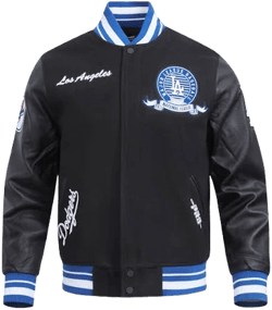 Pro Standard Men's Los Angeles Dodgers Team Badge Rib Wool Varsity Jacket