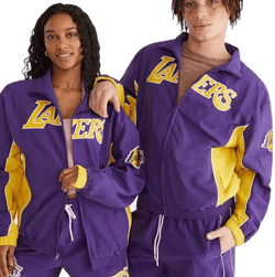 Aeropostale Men's Los Angeles Lakers Full-Zip Nylon Track Jacket