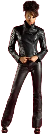 Sleek Fit Leather Jeans