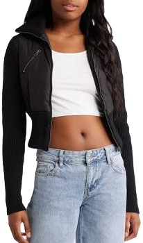 BDG Shrunken Mixed Media Jacket