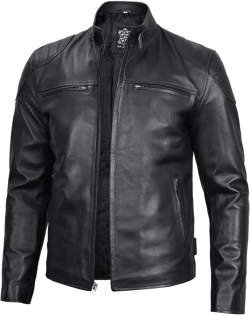 FJackets Men's Cafe Racer Leather Jacket
