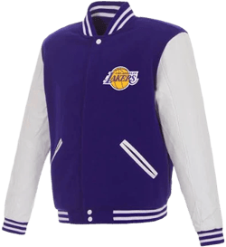 JH Design Men's Los Angeles Lakers Reversible Varsity Jacket