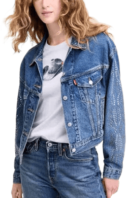 Levi's Women's '90s Embellished Cotton Denim Trucker Jacket