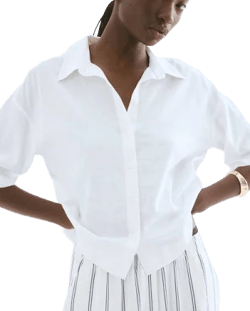 H&M Ladies Linen-Blend Shirt