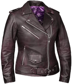 Unik International Ladies Purple Leather Jacket
