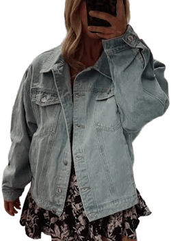 Untamed Petals Oversized Denim Jacket