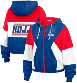 Women's WEAR by Erin Andrews Royal Buffalo Bills Color Block Full-Zip Windbreaker Jacket