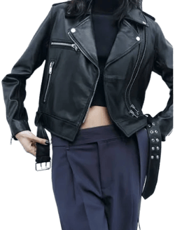 Zara 100% Sheep Leather Biker Jacket
