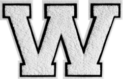 4.5 Inch White Chenille Varsity Letter Patch - Iron On Letterman Jacket Patches for Clothing, Hats, Jeans, Bags & Backpacks (1 PC) White-W
