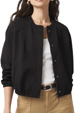 White House Black Market Women's Washed Satin Bomber Jacket