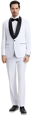 Shawl Collar Satin Tuxedo with Vest