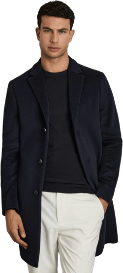 Reiss Men's Gable Wool Blend Epsom Overcoat