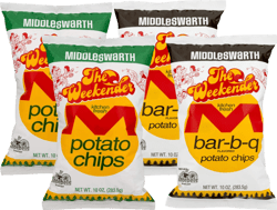 Middleswarth Weekender Kitchen Fresh Original & Bar-B-Q Potato Chips Variety 4 Pack- 10 oz. Bags