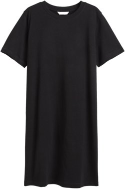 Ladies H&M Black Cotton T-shirt Dress