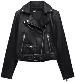 Zara Lightly Worn Faux Leather Biker Jacket