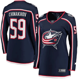 Women's Fanatics Yegor Chinakhov Navy Columbus Blue Jackets Home Breakaway Player Jersey