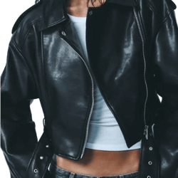 Zara Black Leather Biker Jacket
