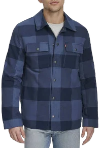 Levi's Men's Buffalo Check Water Resistant Flannel Shirt Jacket