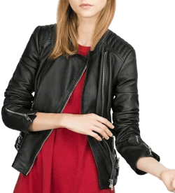 Zara Trafaluc Genuine Leather Biker Jacket