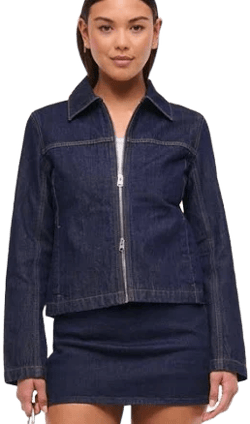 Abercrombie & Fitch Women's Slim Double-Zip Denim Jacket
