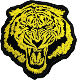 Gwen Studios Fighting Tiger Embroidered Iron-On Patch Applique