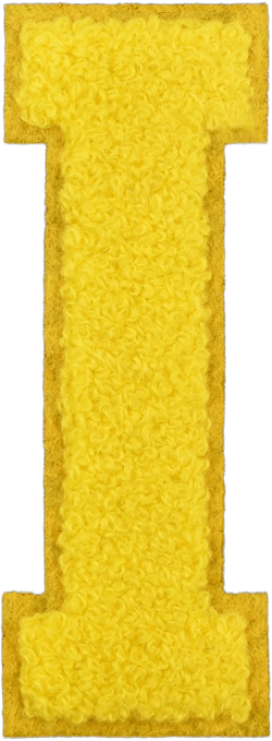 4.5" Iron on Letter Patches Yellow Chenille Letter Patches Varsity Letter Patches Large Letterman Jacket Patches for Clothing (Yellow-I)