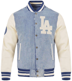 Pro Standard Men's Los Angeles Dodgers Varsity Blues Denim Varsity Jacket