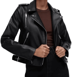 Zara Faux Black Leather Biker Jacket
