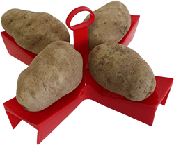 Microwave Potato Cooker – BPA-Free Plastic Rack Cooks 4 Potatoes Evenly in Minutes – Quick and Healthy Microwave Meal or Snack
